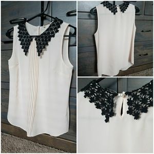 Anthropologie Blouse with knit colar.